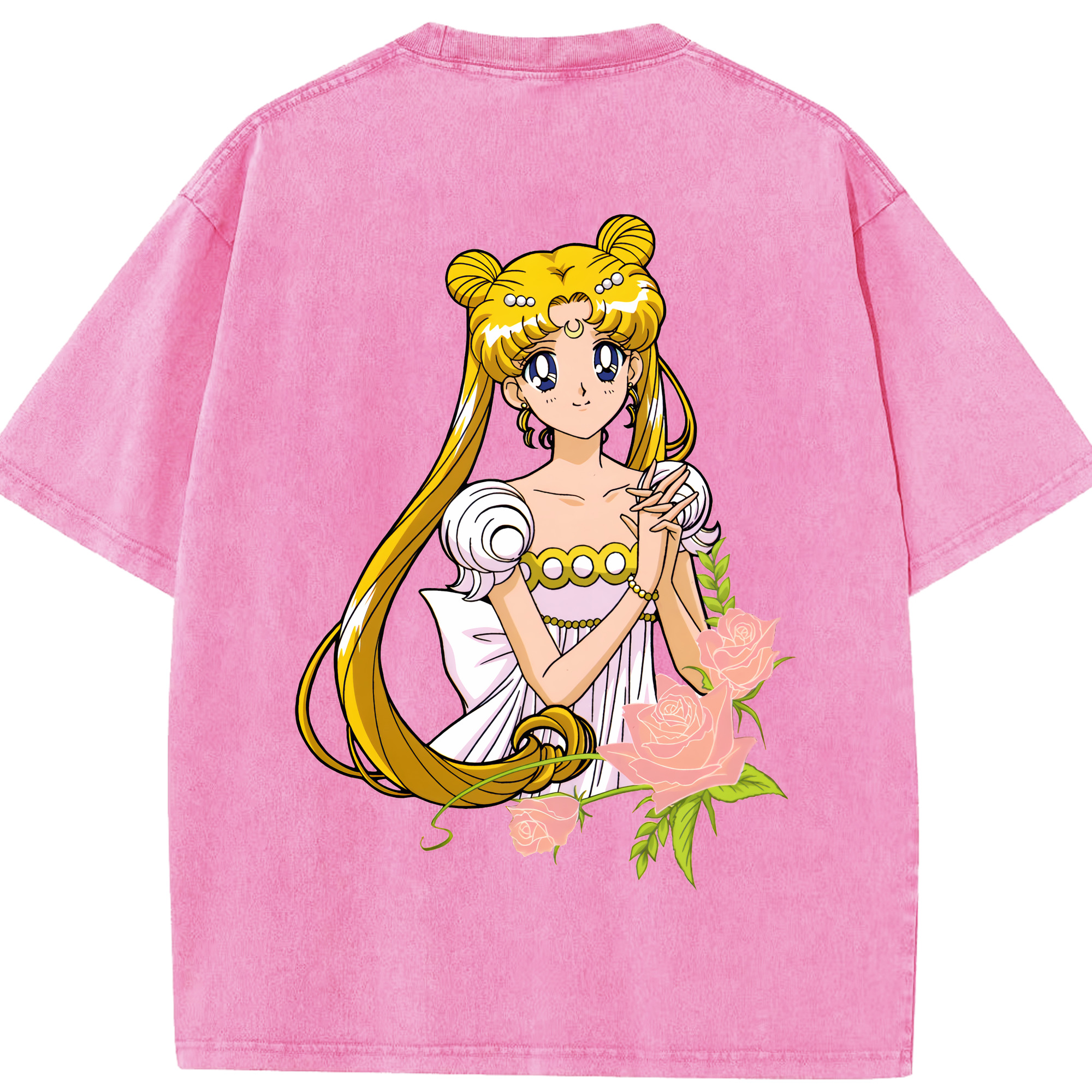 （画像用） 美少女戦士セーラームーン 愛野 美奈子 あいの みなこ Sailor Moon Aino Minako 綿100% ヴィンテージ風 半袖Tシャツ（背面プリント）